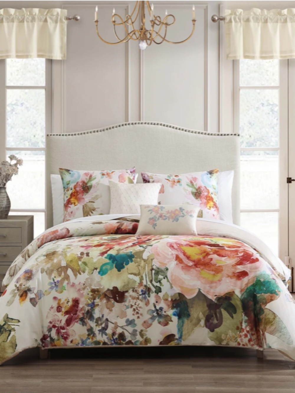 Bebejan Antique Flowers Reversible King Comforter Set
